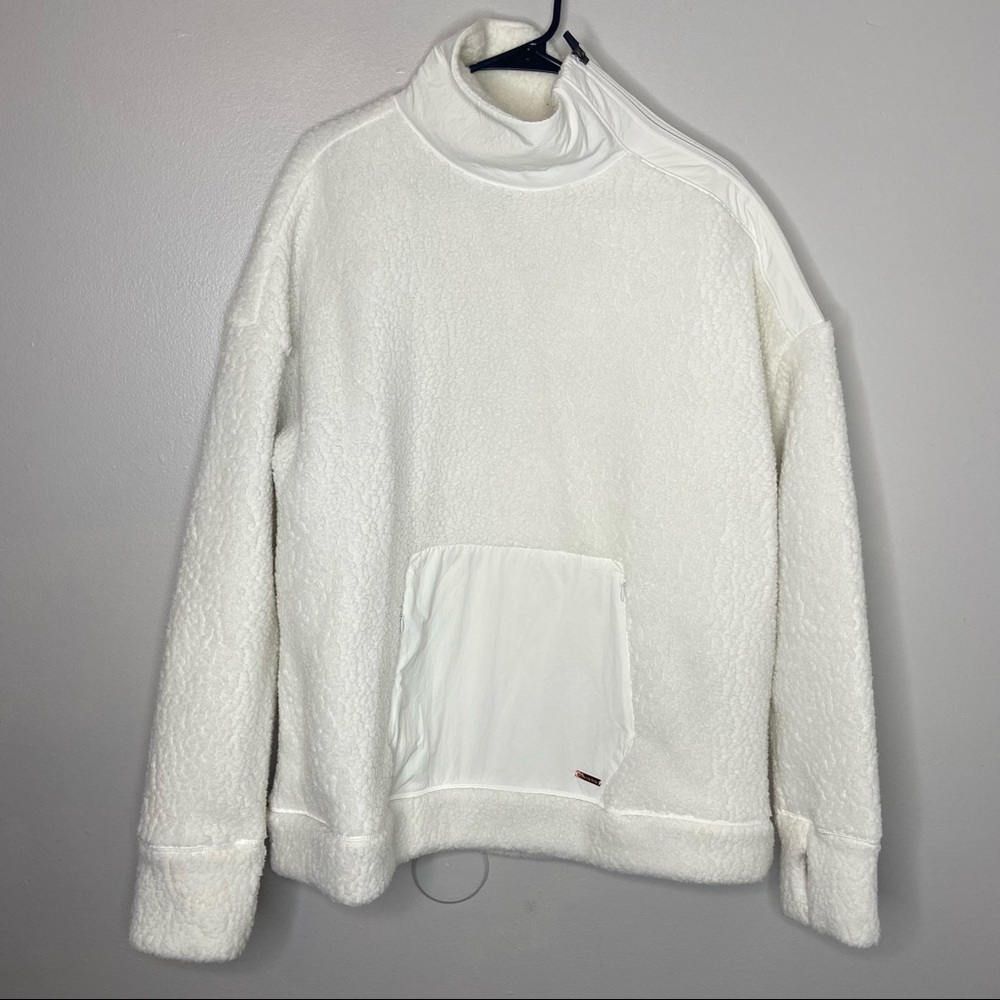 Sweaty Betty Venture White Sherpa Running Pullover Size Large